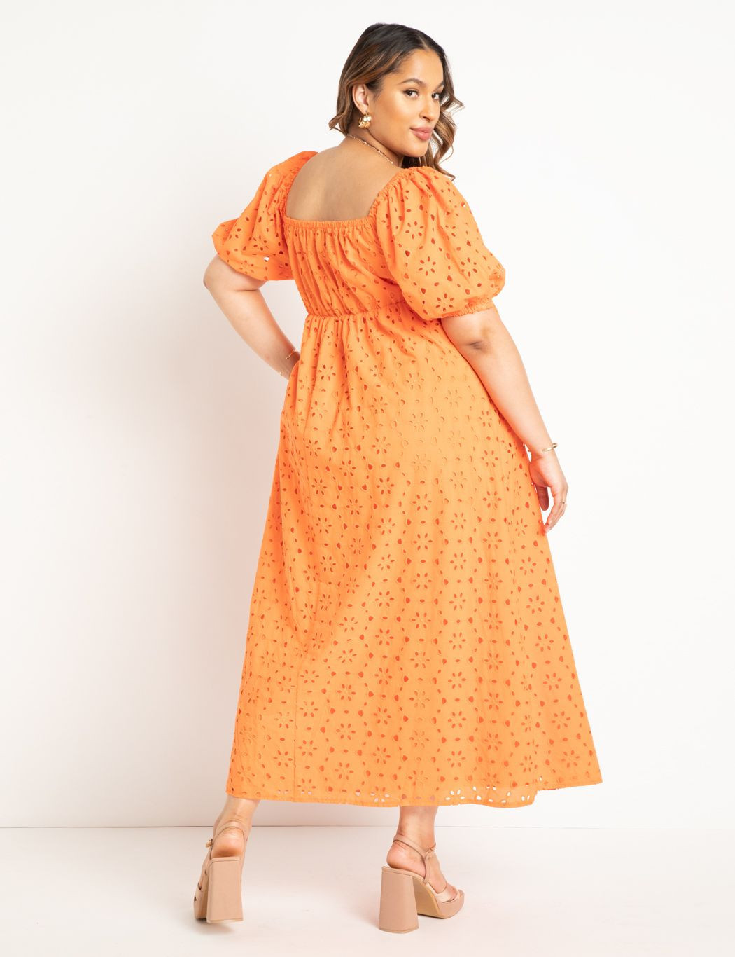 Eyelet Tie Front Maxi Dress | Eloquii