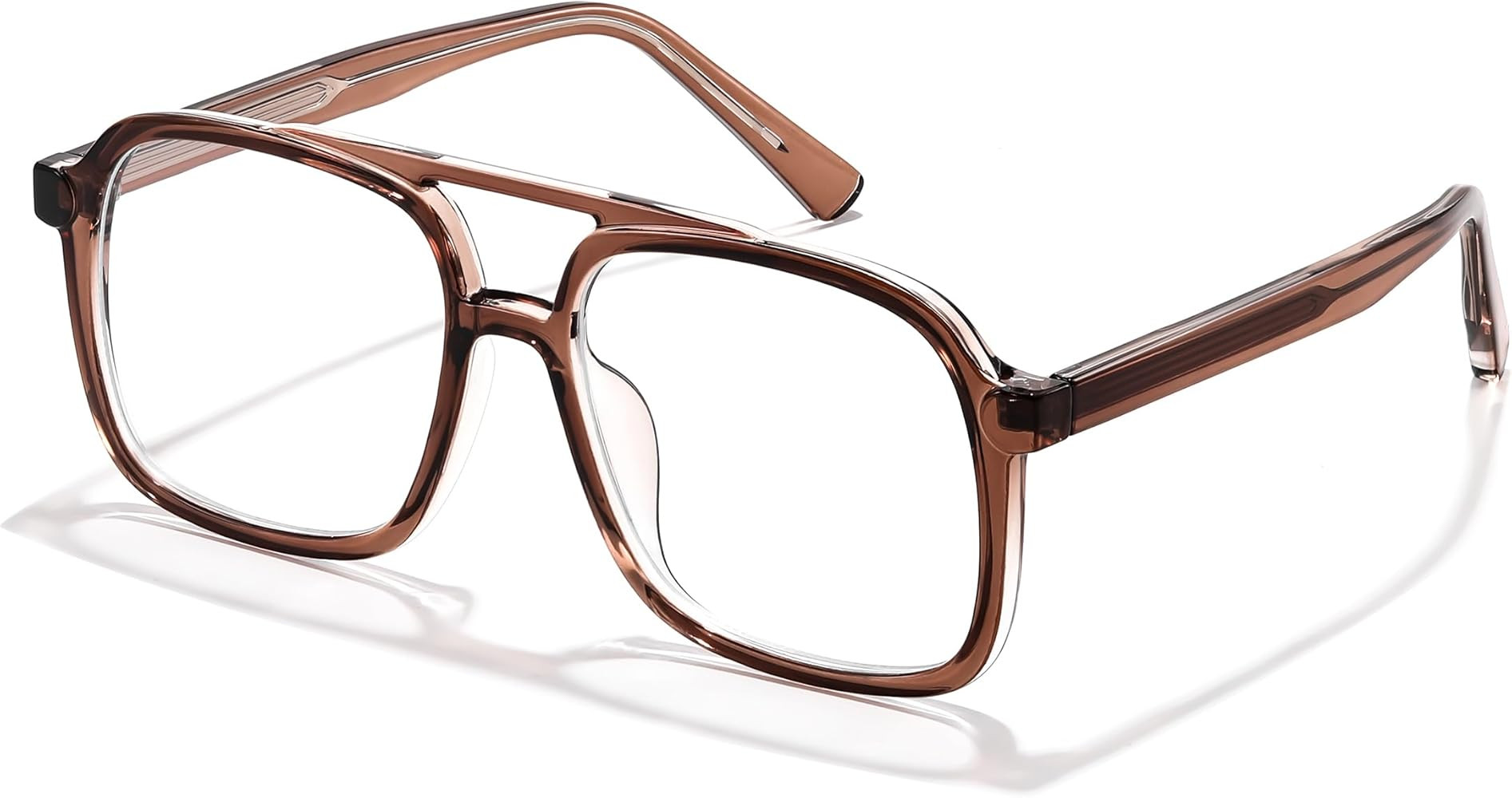 FEISEDY Aviator Blue Light Blocking Glasses Fake Nerd Clear Oversized Square Computer Glasses TR ... | Amazon (US)