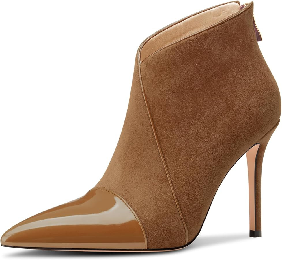 Castamere Women Stiletto High Heel Pointed Toe Ankle Boots Short Bootie Zipper Slip-on Party Offi... | Amazon (US)