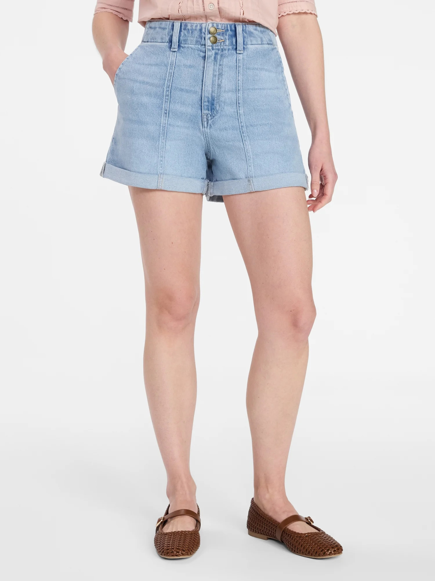 Time and Tru Women's High Rise Utility Shorts, 3.5" Inseam, Sizes 0-22 | Walmart (US)
