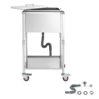 Rolling Ice Chest Cooler Cart, 22 in. L x 16 in. W x 38 in. H Stainless Steel Cooling Bin with Wheels, 32.8 qt. | The Home Depot