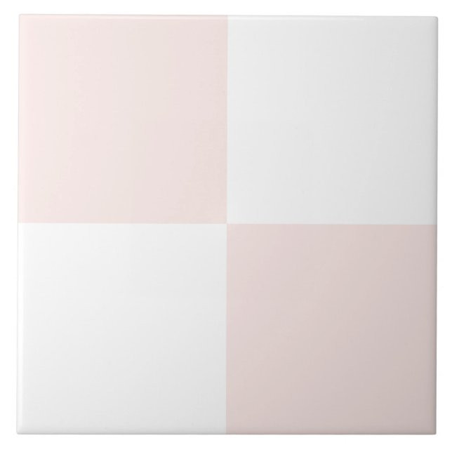 Elegant Blush Pink White Checkered Ceramic Tile | Zazzle | Zazzle