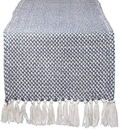 DII Woven Basic Collection 100% Cotton Knit Table Runner, 15 x 72 inches, French Blue | Amazon (US)