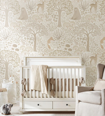 Forest Animals Self-Adhesive Removable Wallpaper