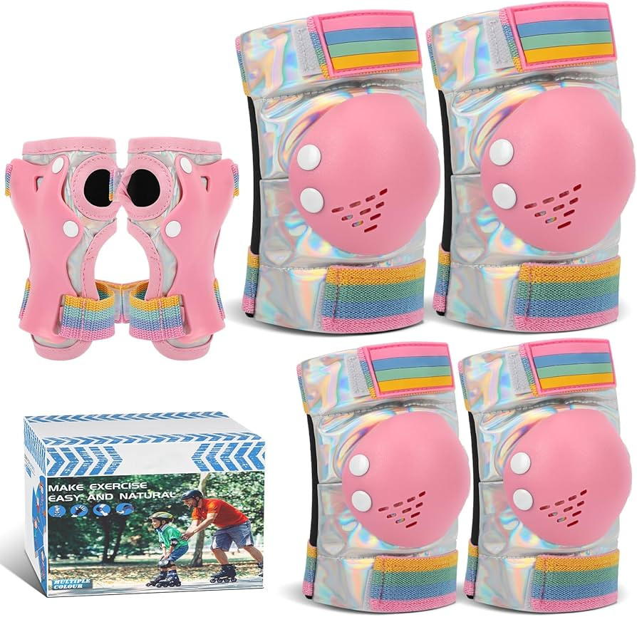 Kids Knee Pads for Girls Boys Toddler 3-8 Years Old Knee and Elbow Pads with Wrist Guards Youth P... | Amazon (US)