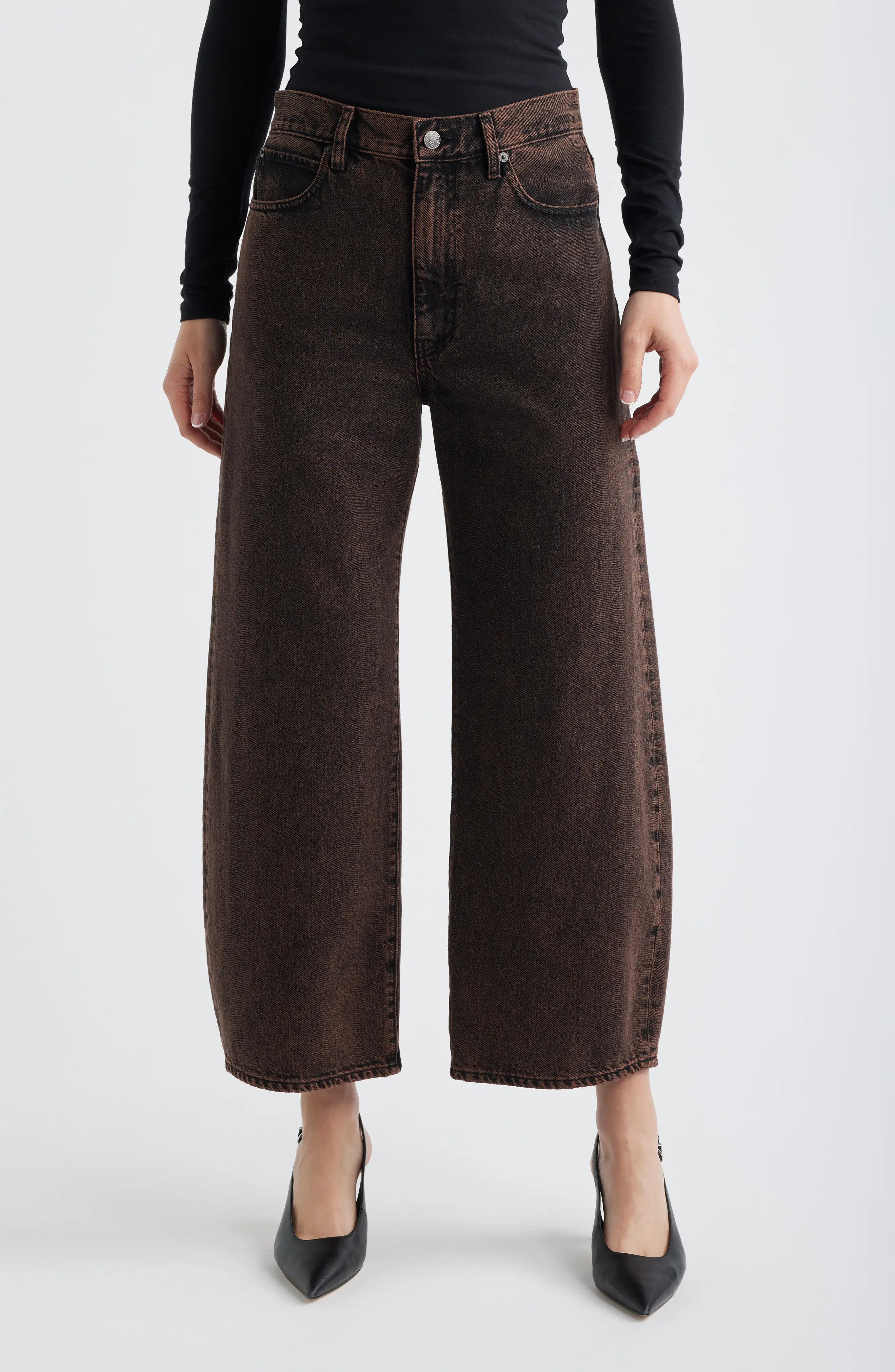 The Bow Crop Barrel Leg Jeans (Women) | Nordstrom | Nordstrom
