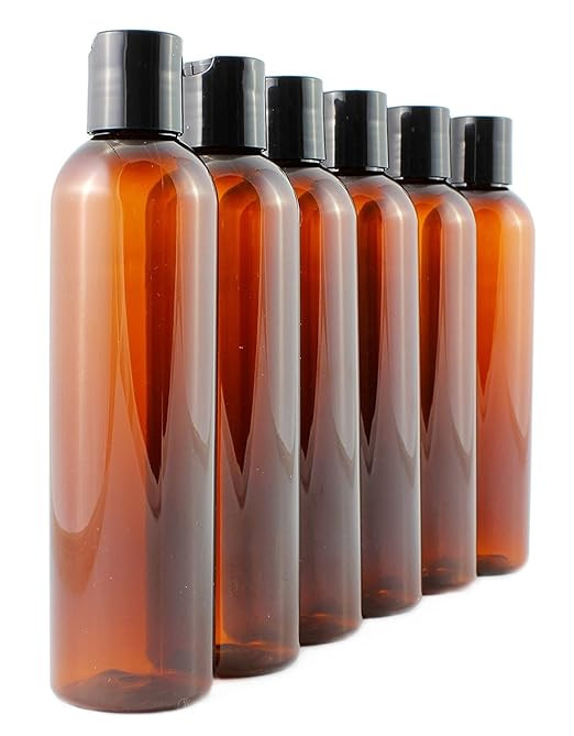 8oz Empty Plastic Bottles with Disc Top Flip Cap (6 pack); BPA-Free Containers For Shampoo, Lotio... | Amazon (US)