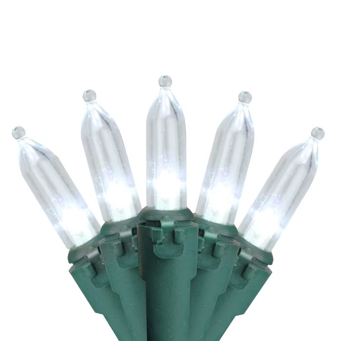 Brite Star 100ct LED Mini Christmas Lights White - 33' Green Wire | Target
