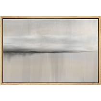 SIGNLEADER Framed Canvas Print Wall Art Pastel Watercolor Dark Gray Landscape Abstract Shapes Illust | Amazon (US)