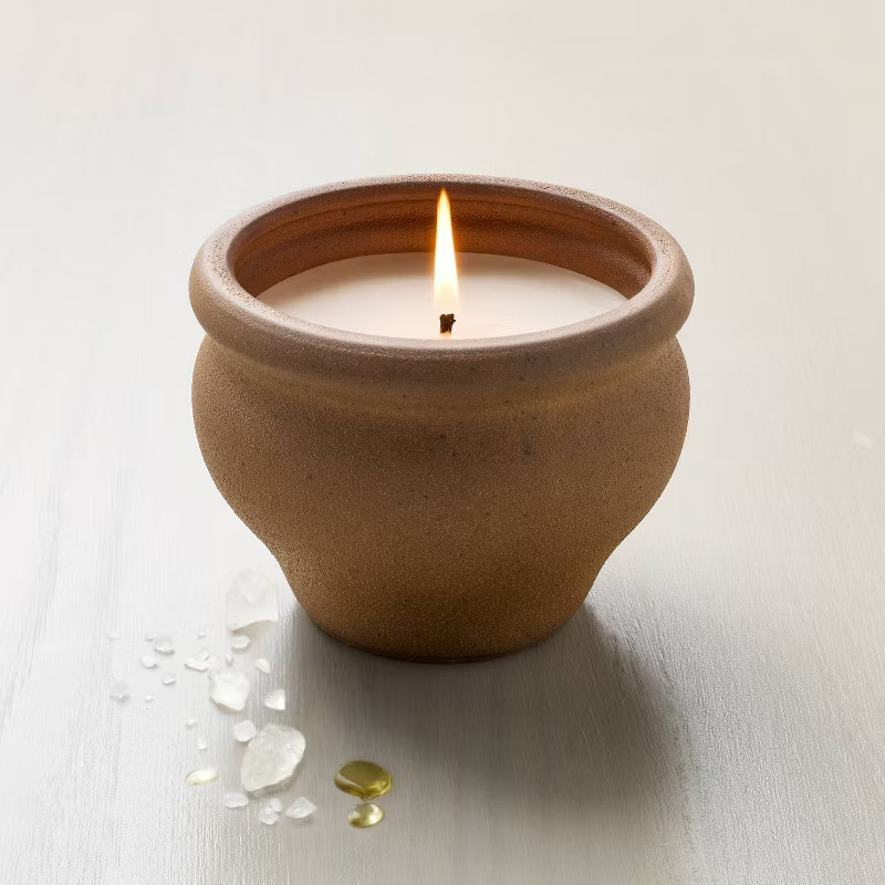 Textured Ceramic Urn Jar Candle Brown 10oz - Hearth & Hand™ with Magnolia | Target