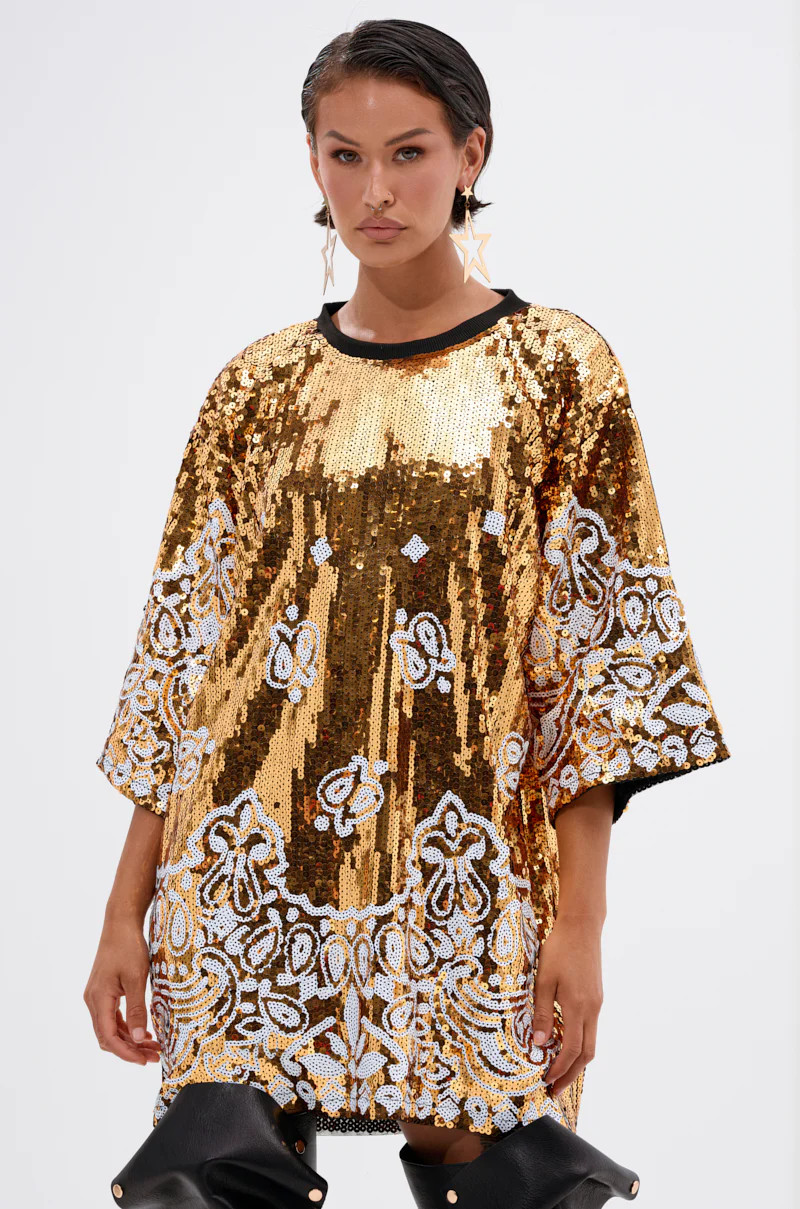 BOUJEE BANDANA SEQUIN MINI DRESS | AKIRA