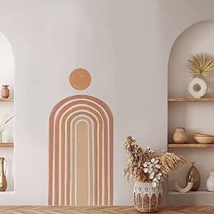 QUCHENG Half Arch Wall Decal Boho Abstract Large Stickers Bedroom Removable Wallpaper Nursery Mur... | Amazon (US)