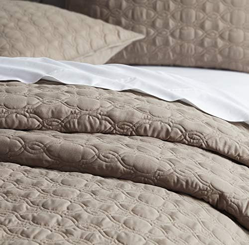 BOURINA Quilt Coverlet Set Embroidery Bedspread 3-Piece Quilt Set Microfiber Lightweight, Queen 90"  | Amazon (US)