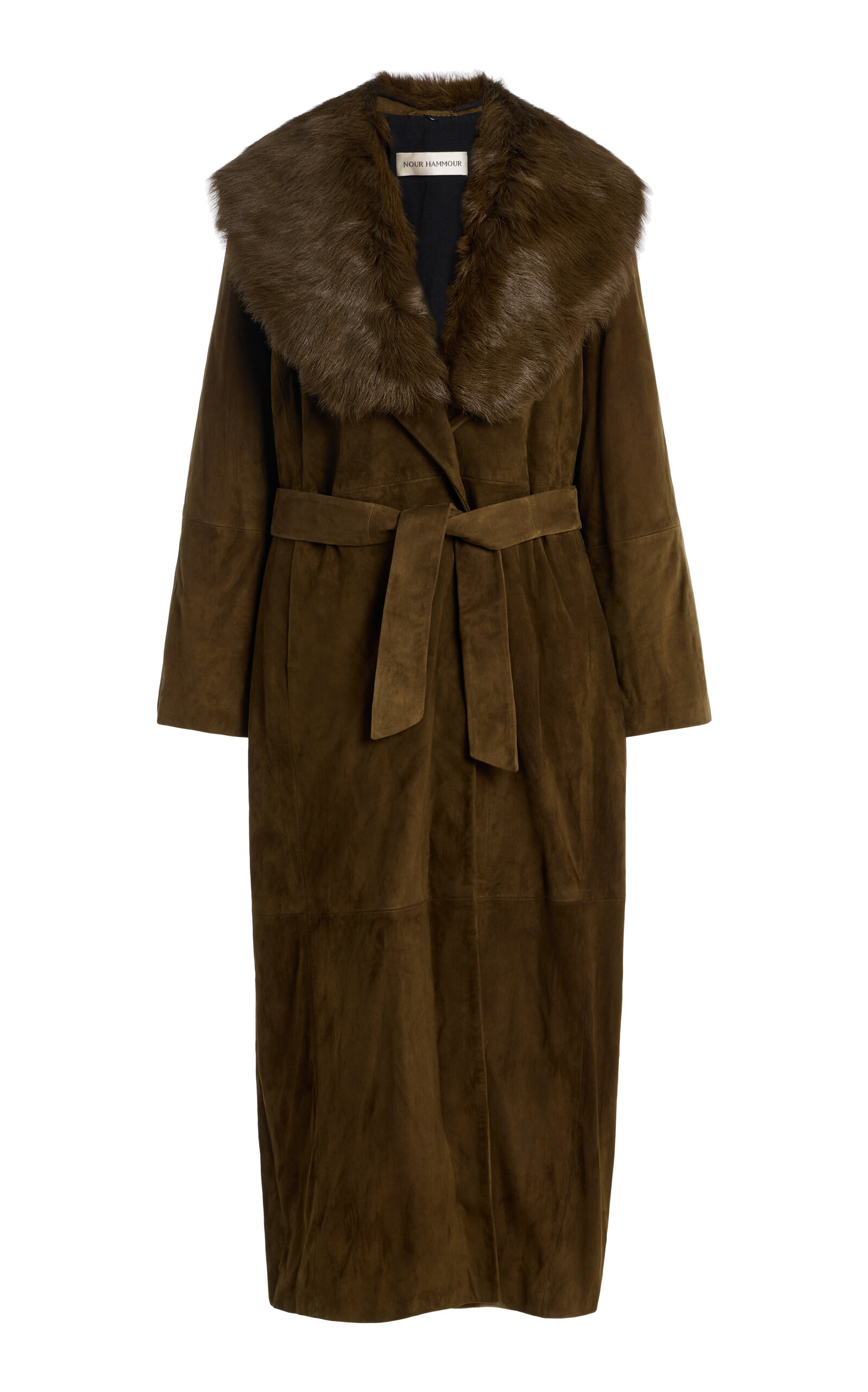 Briona Convertible Shearling-Trimmed Suede Trench Coat | Moda Operandi (Global)