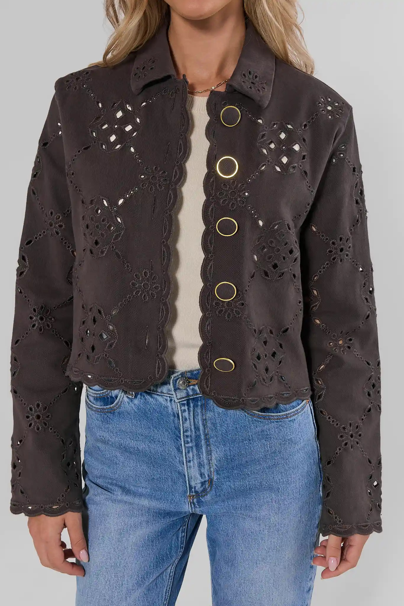 Gina Stone Eyelet Jacket | Avara