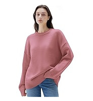 SUUKSESS Women Cashmere Blend Oversized Crew Neck Long Sleeve Pullover Sweaters | Amazon (US)