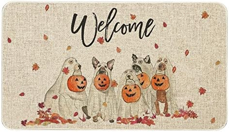 Fall Door Mat 30 X 17 Inch Fall Halloween Dog Welcome Doormat Indoor Outdoor Entrance Floor Mat N... | Amazon (US)