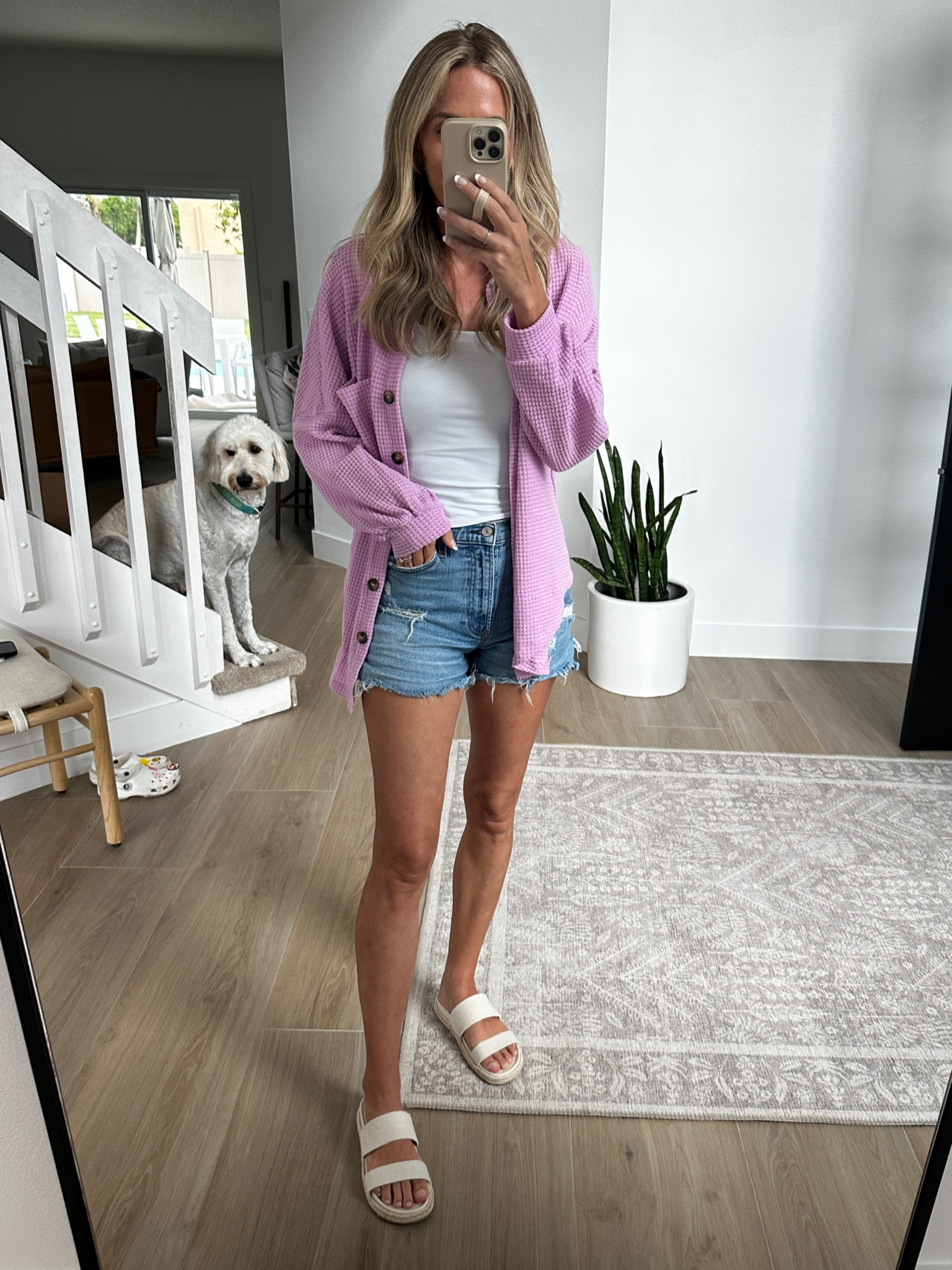 Outfit 
Abercrombie shorts, amazon tank and Shacket. 

#LTKsalealert #LTKshoecrush #LTKFind