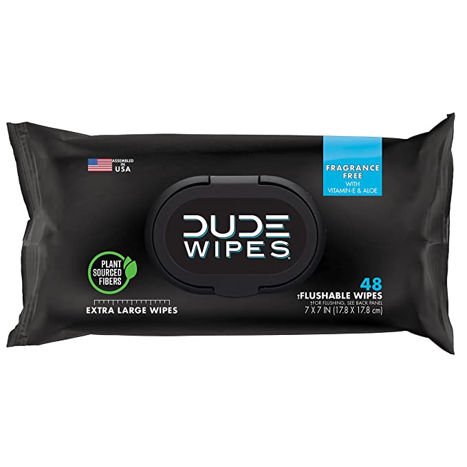 Amazon.com: DUDE Wipes Flushable Wipes - 1 Pack, 48 Wipes - Unscented Wet Wipes with Vitamin-E & ... | Amazon (US)