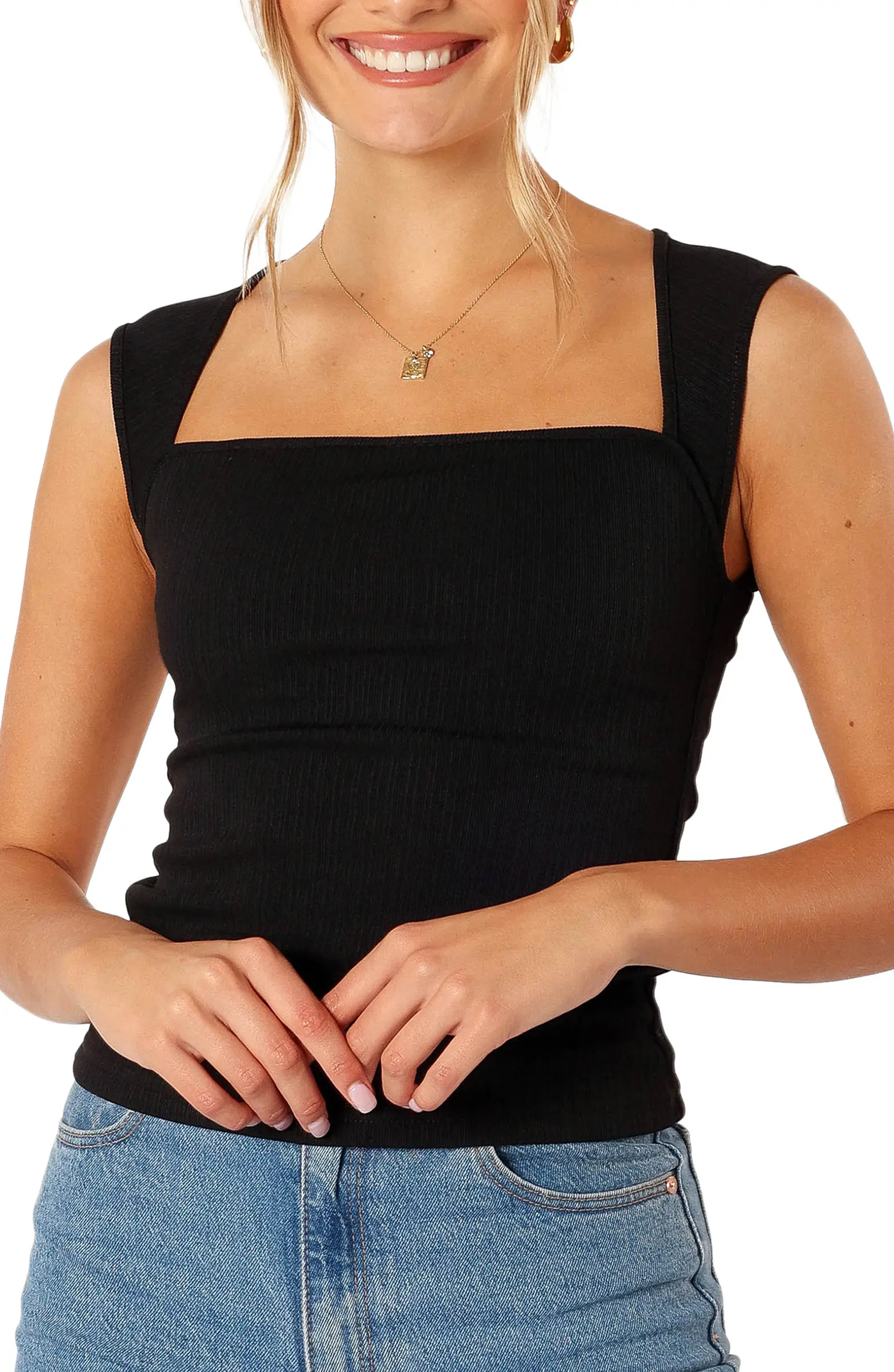 Clara Square Neck Sleeveless Knit Top | Nordstrom