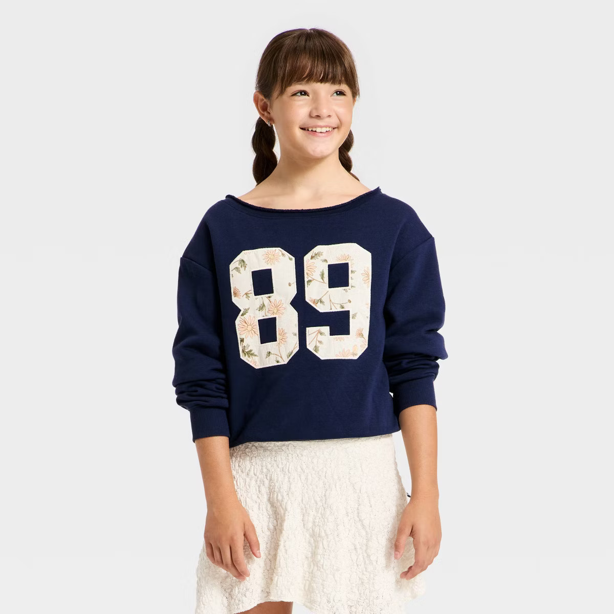 Girls' Off the Shoulder Graphic Sweatshirt - art class™ | Target