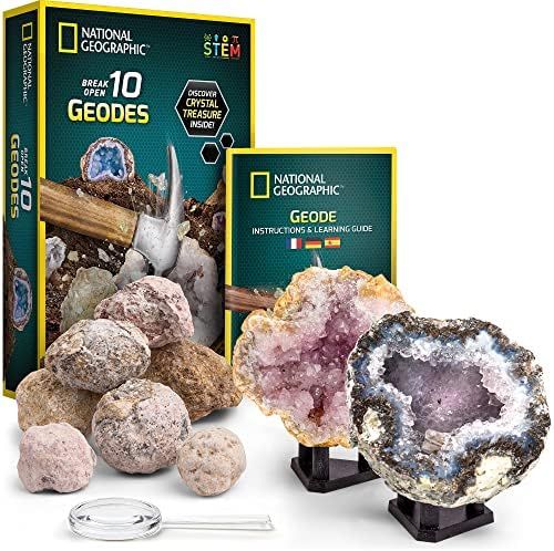 Amazon.com: NATIONAL GEOGRAPHIC Break Open 10 Premium Geodes – Includes Goggles, Detailed Learn... | Amazon (US)