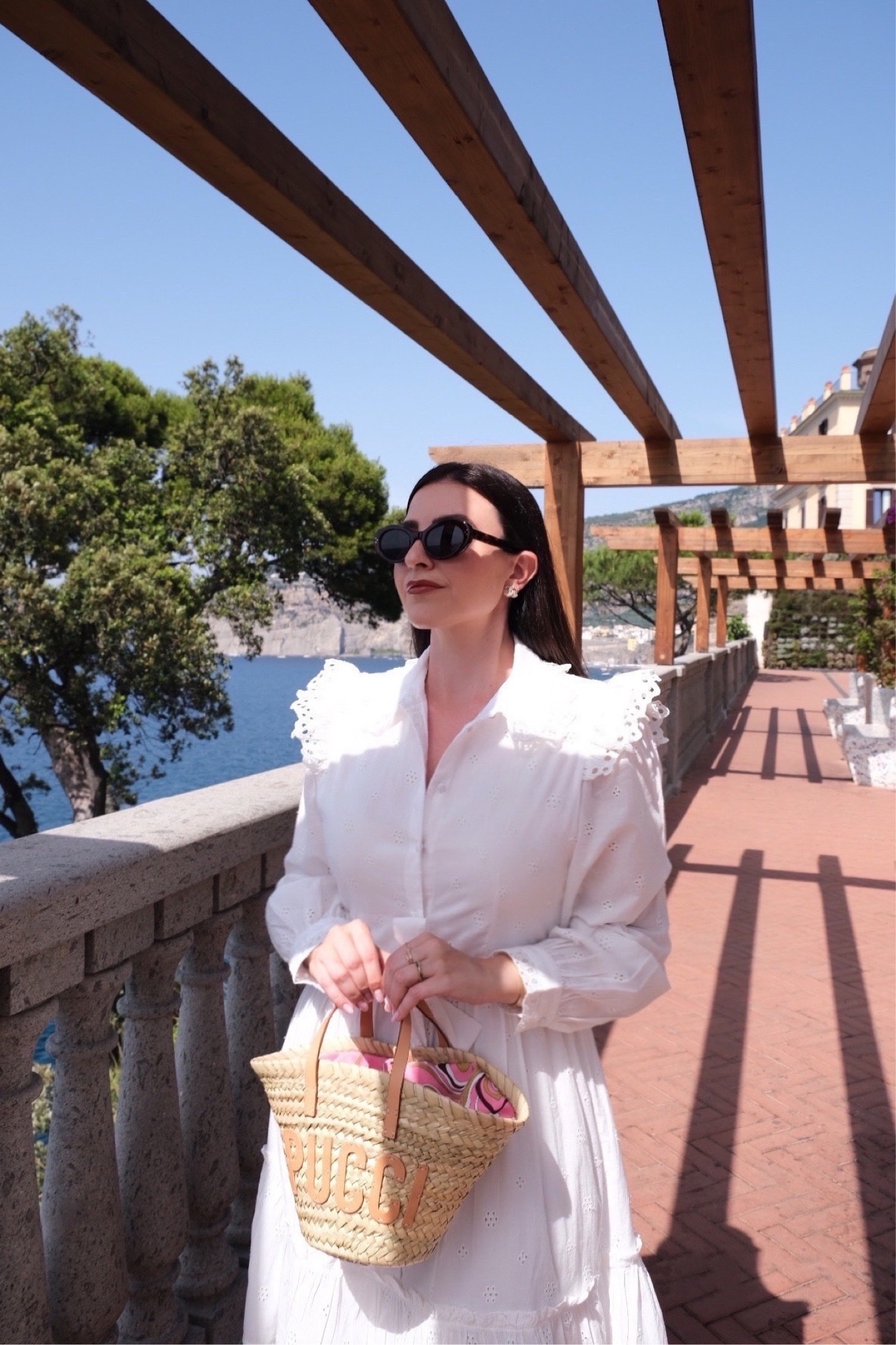 Long white summer dress outfit 🤍

summer style, outfit inspiration, Italy, holiday outfit, beach style, Celine sunglasses, Mytheresa, Pucci tote bag, Aboutyou, Selected femme, Mango, straw basket bag, Loewe, Luisaviaroma, shirt dress. 

#LTKSeasonal #LTKfit #LTKeurope