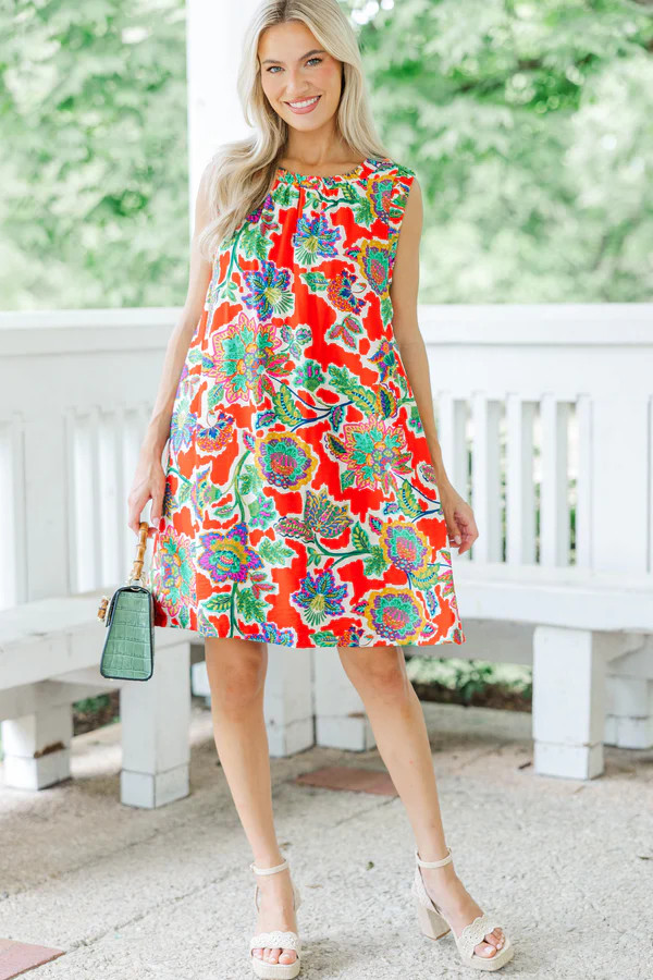 Remarkably Her Red Floral Dress | The Mint Julep Boutique