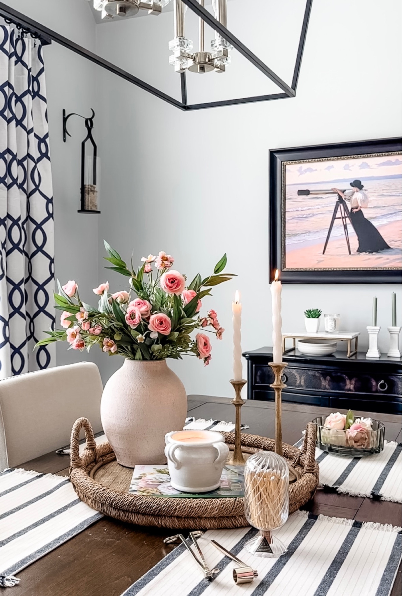 Pop of spring color! Shop blush ranunculus, rustic vase, florals book, Mediterranean candle, ships free, candle accessories, candle cloche, woven tray, chandelier on sale, marble stand, marble candleholders, curtain panels. 

#LTKhome #LTKsalealert #LTKfindsunder50