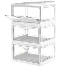 Clear Storage Bins With Lids 23.9Qt, 3 Packs Stackable Storage Bins, Acrylic Organizers , Plastic Multifunctional Folding Storage Bins, Collapsible St | SHEIN