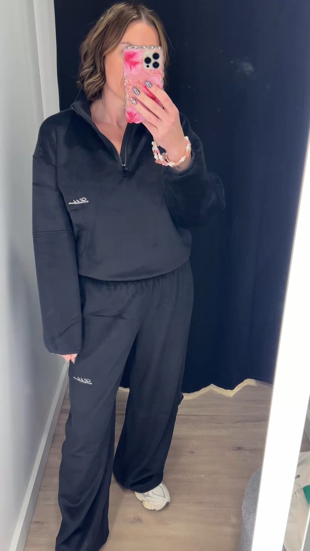 Lululemon’s latest matching set in the softest plush velcor! I am obsessed! Wearing the size medium in the top and bottoms here. #lululemon 

#LTKMidsize #LTKActive #LTKStyleTip