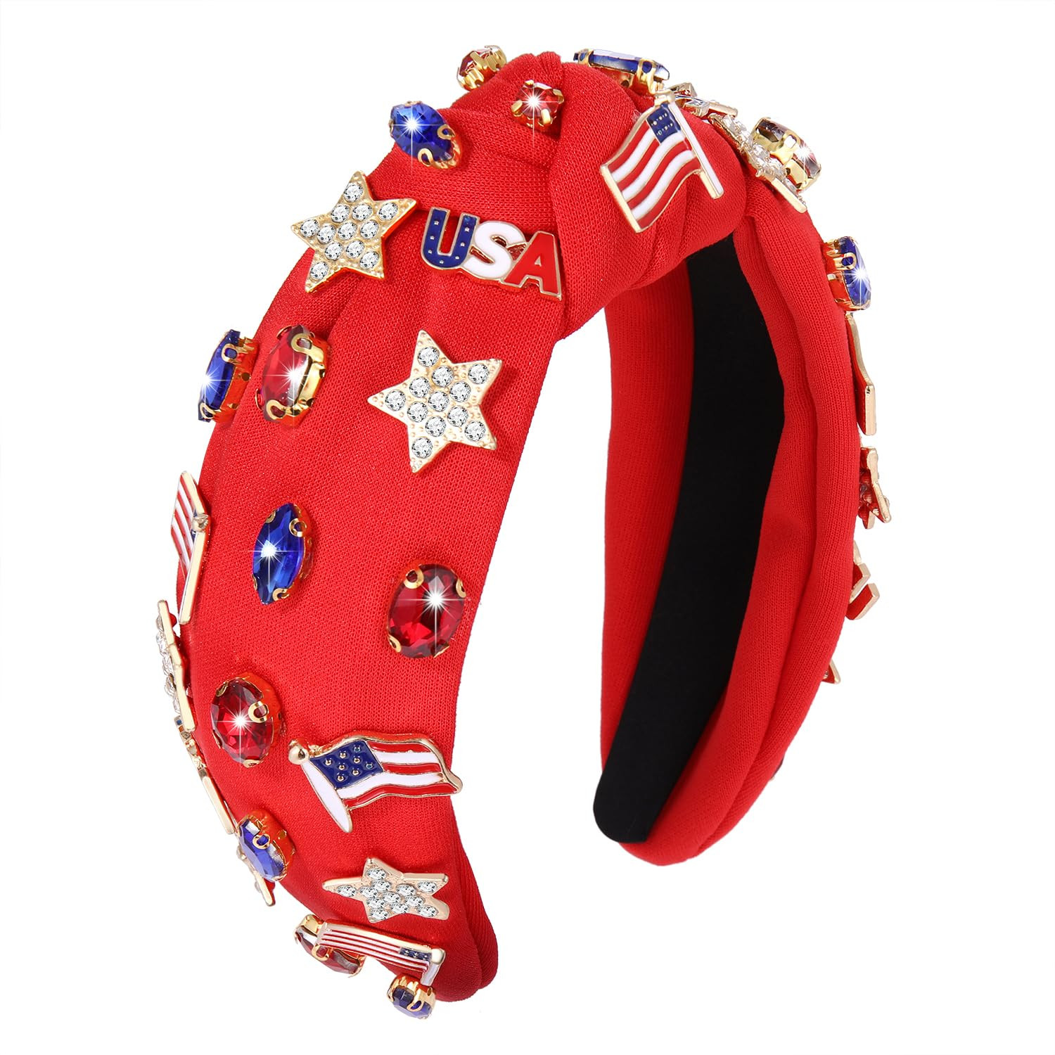 4 th of July Headband for Women American Flag Knottted Hairband Star USA Charm Fourth of July Pat... | Amazon (US)