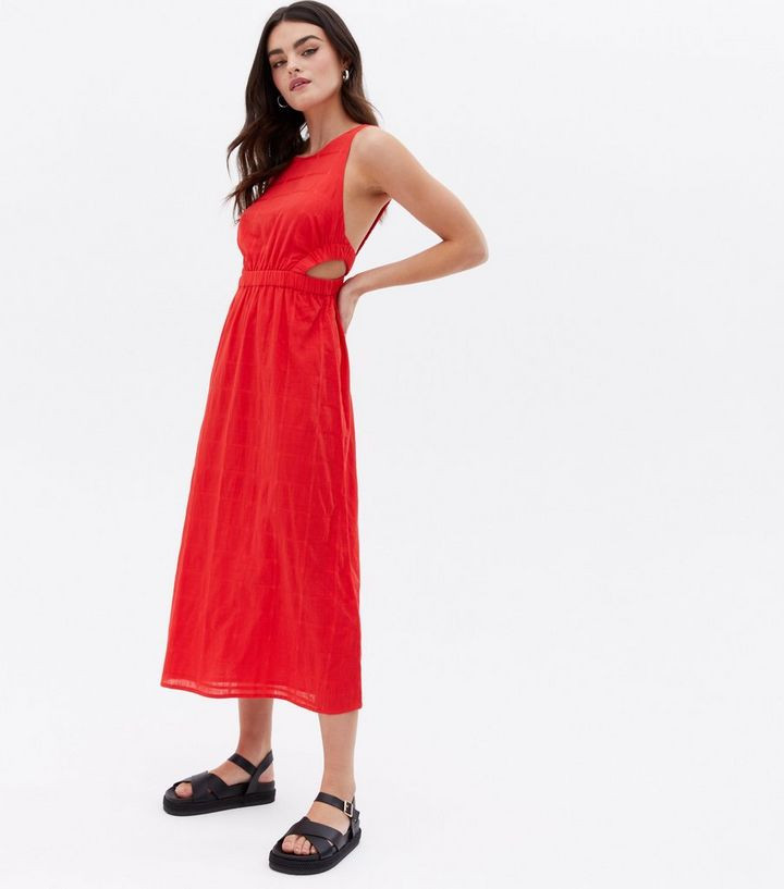 Red Cut Out Cross Back Midi Dress
						
						Add to Saved Items
						Remove from Saved Items | New Look (UK)