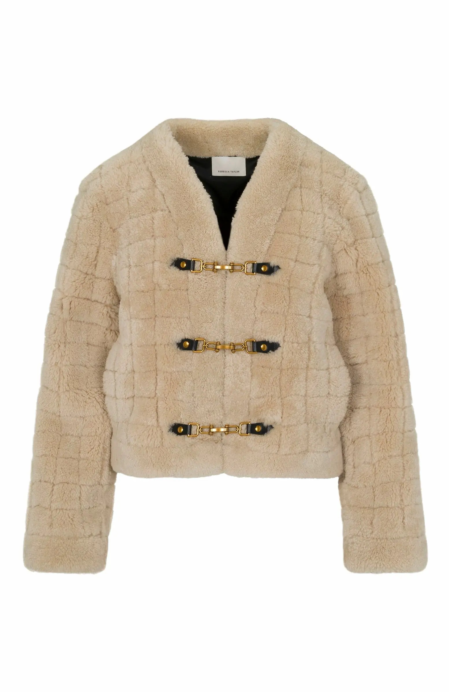 Quilted Stitch Shearling Jacket | Nordstrom
