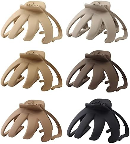 6 Pack Large Hair Clips for Thick Hair, Octopus Hair Claw Clips for Women Girls, 3.2'' Claw Hair ... | Amazon (US)