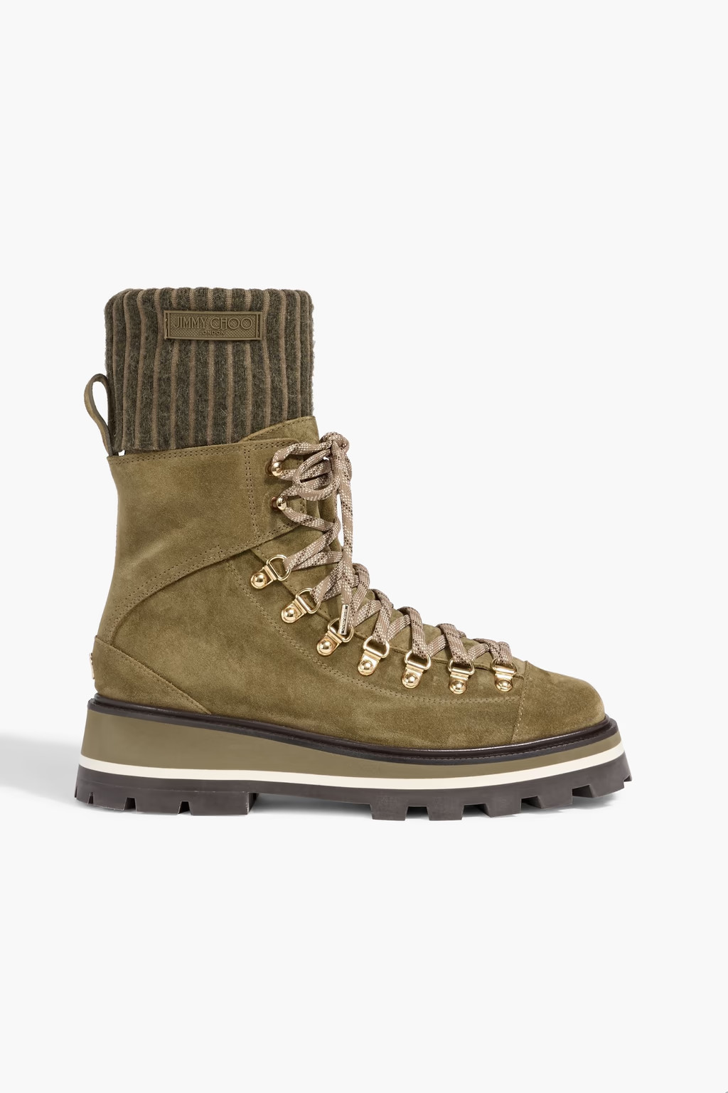 Chike suede and ribbed-knit hiking boots | The Outnet (US and CA)