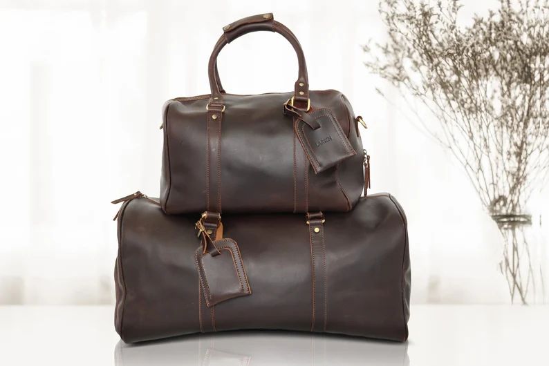 Leather Duffle Bag Christmas Gift Large Travel Bag Mens | Etsy | Etsy (US)