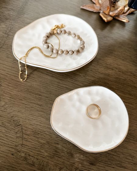 Loving these two hammered dishes with gold rims. They’re perfect for the jewelry I wear everyday and don’t want to put away every night! And they look adorable on my dresser! 

#LTKGiftGuide #LTKhome #LTKstyletip