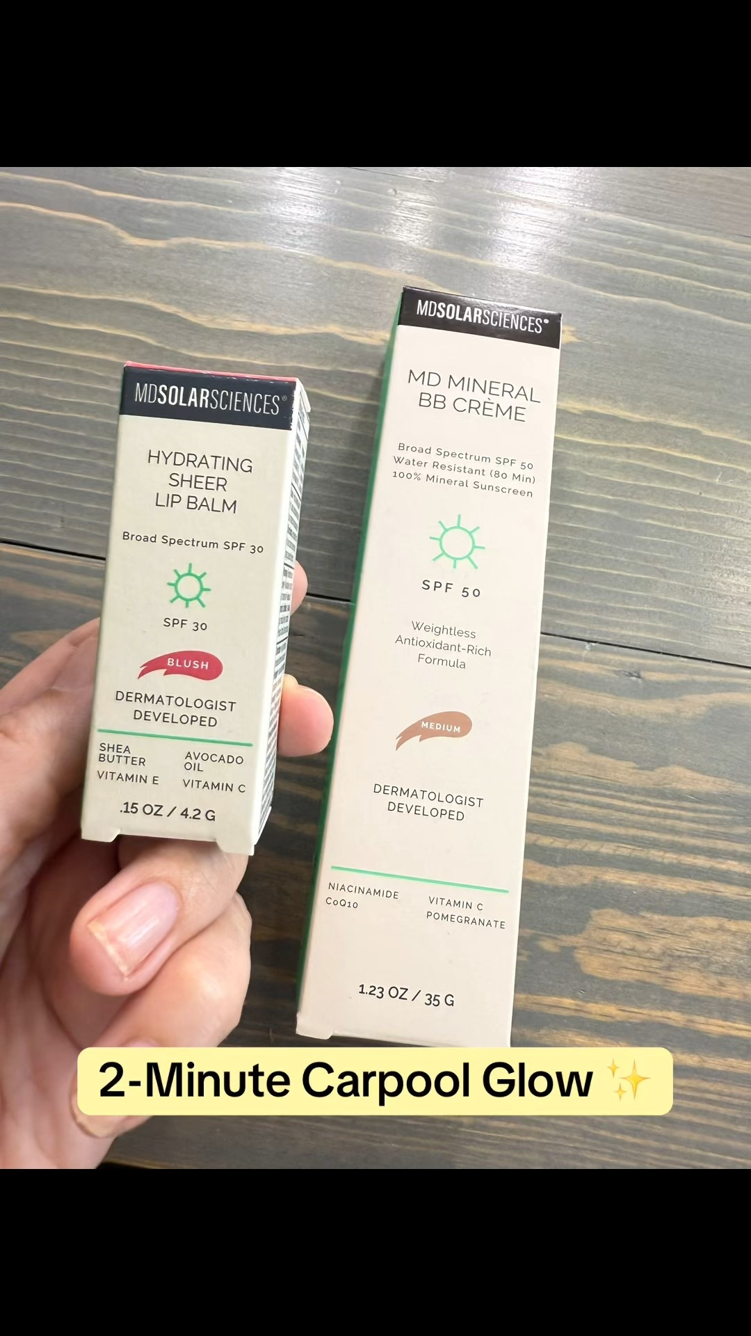 ✨ Just out of the shower and only had 2 minutes before carpool, so this was my quick glow-up routine!

The MD SolarSciences BB Crème SPF 50 gives instant lightweight coverage with the prettiest natural glow — no heavy layers or makeup feel.
Topped it off with the Hydrating Sheer Lip Balm SPF 30, which adds moisture, a hint of color, and extra sun protection.

Dermatologist-developed, mineral-based, and perfect for everyday wear. ☀️💋

#MDSolarSciences #BBcreme #GlowySkin #SkincareEssentials #MomLife #ad

#LTKBeauty