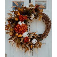 Fall Wreath Pear Farmhouse Front Door Golden Pear | Etsy (US)