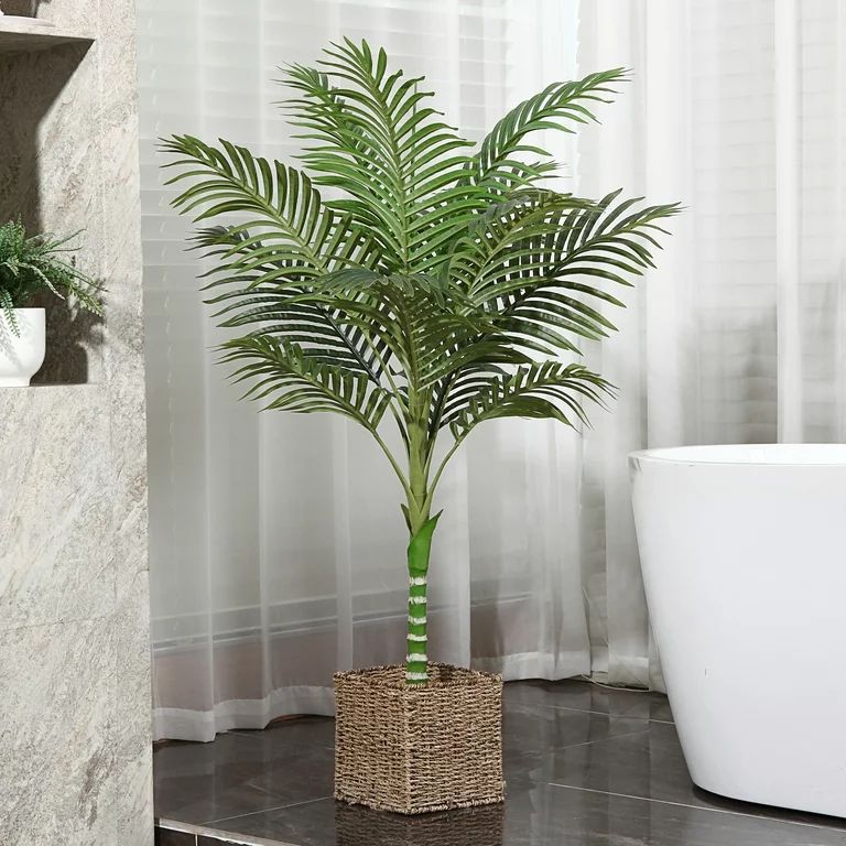 Artificial Golden Cane Palm Plants 4 Feet Fake Tree for Home Decor Indoor Outdoor Faux Areca Palm... | Walmart (US)