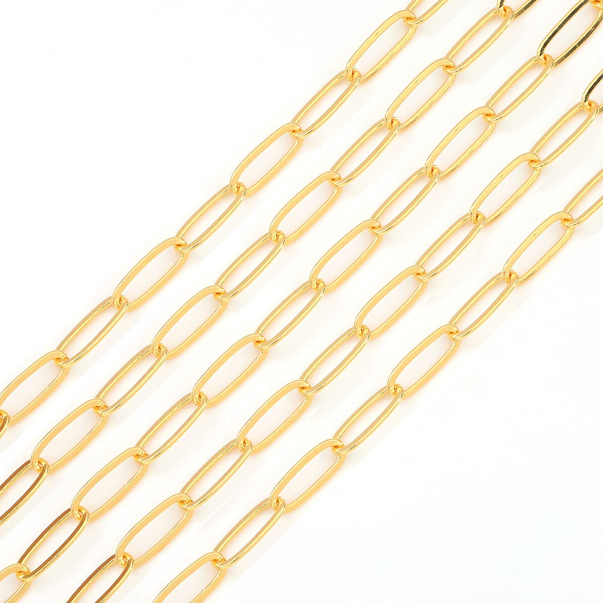 BEADIA 18K Gold Plated Oval O Chains 5.0mm 1 Meters for Jewelry Making Findings | Amazon (US)