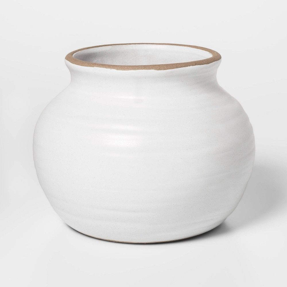 4.5"" x 3.5"" Ceramic Vase White - Threshold , Beige | Target