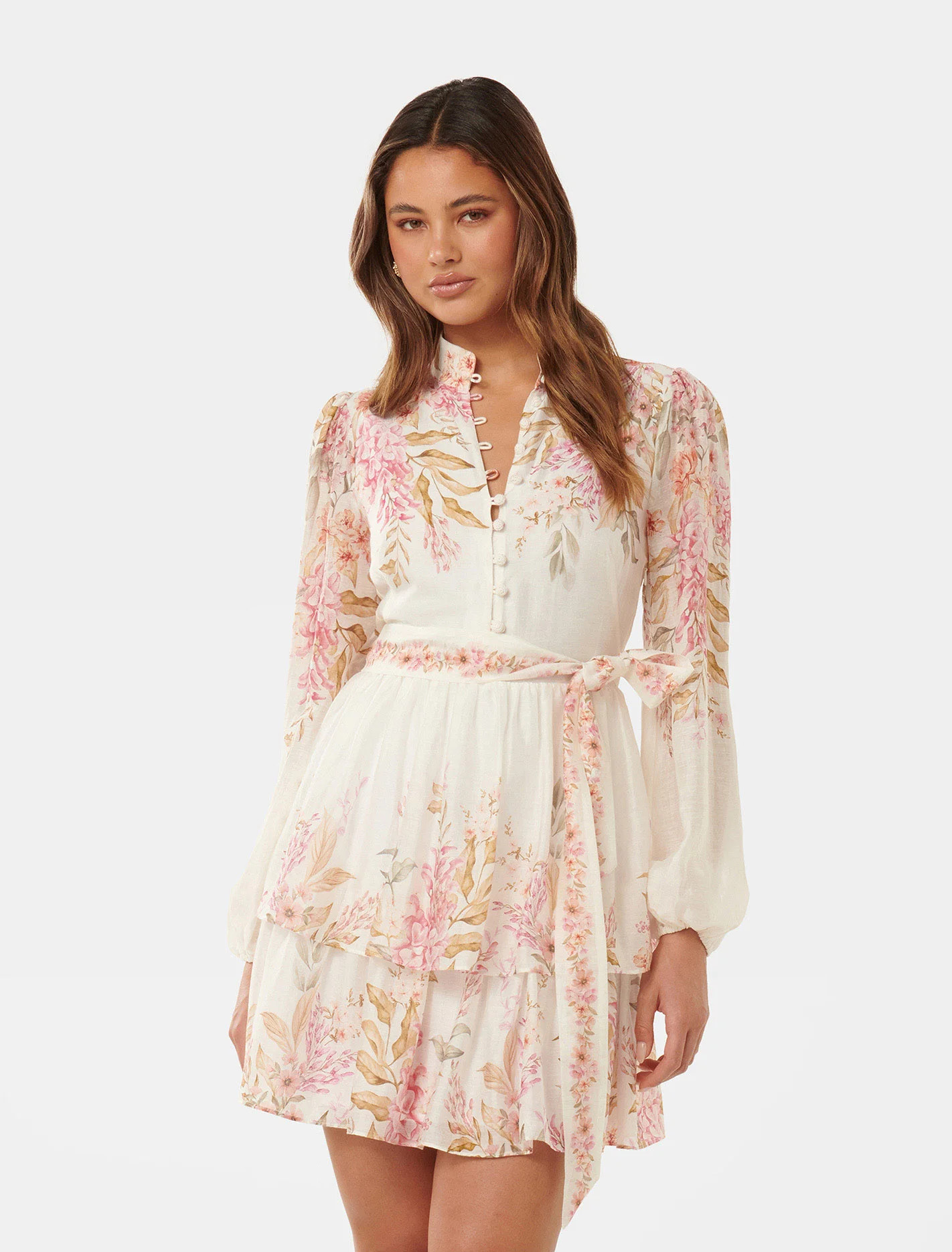 Isla Printed Long-Sleeve Mini Dress | Forever New (UK & IE)