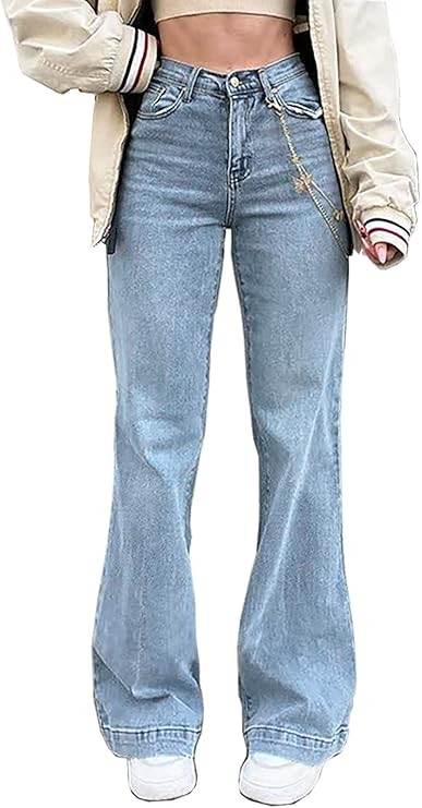 LQI Women's High Waist Baggy Boyfriend Jeans Distressed Wide Leg Denim Pants | Amazon (US)