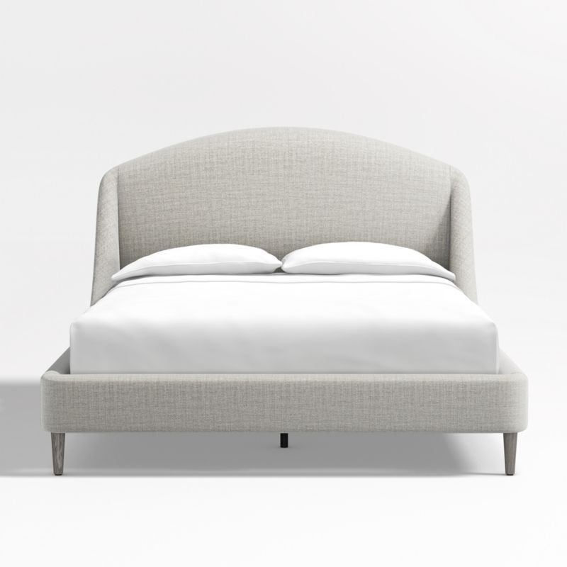 Lafayette Mist Upholstered Queen Bed without Footboard + Reviews | Crate & Barrel | Crate & Barrel