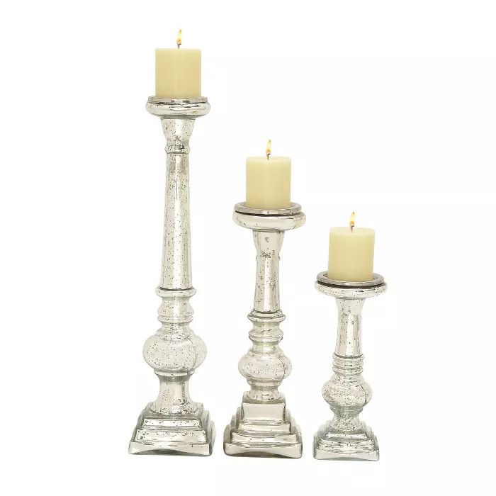 Set of 3 Traditional Glass Candle Holders - Olivia & May | Target