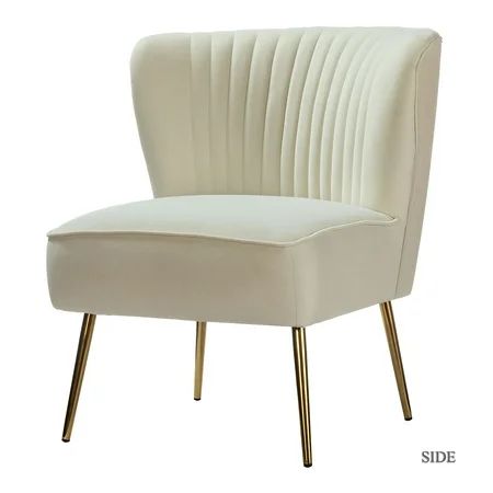 14 Karat Home Monica Wingback Chair, Ivory | Walmart (US)