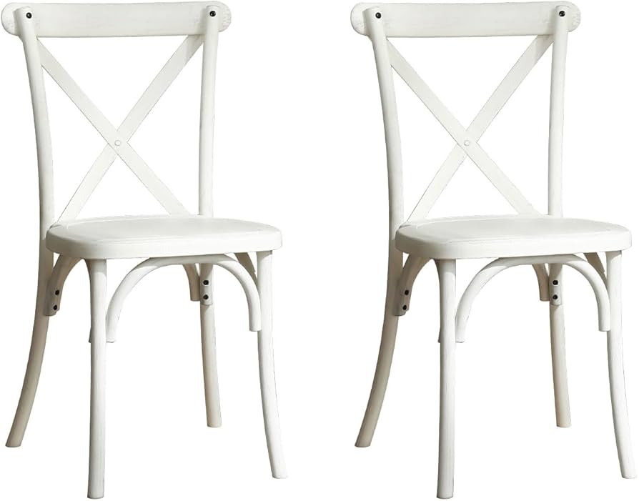 Set of 2 Resin X-Back Lime Wash Finish, Modern Farmhouse Dining Chair Furniture, Indoor/Outdoor S... | Amazon (US)