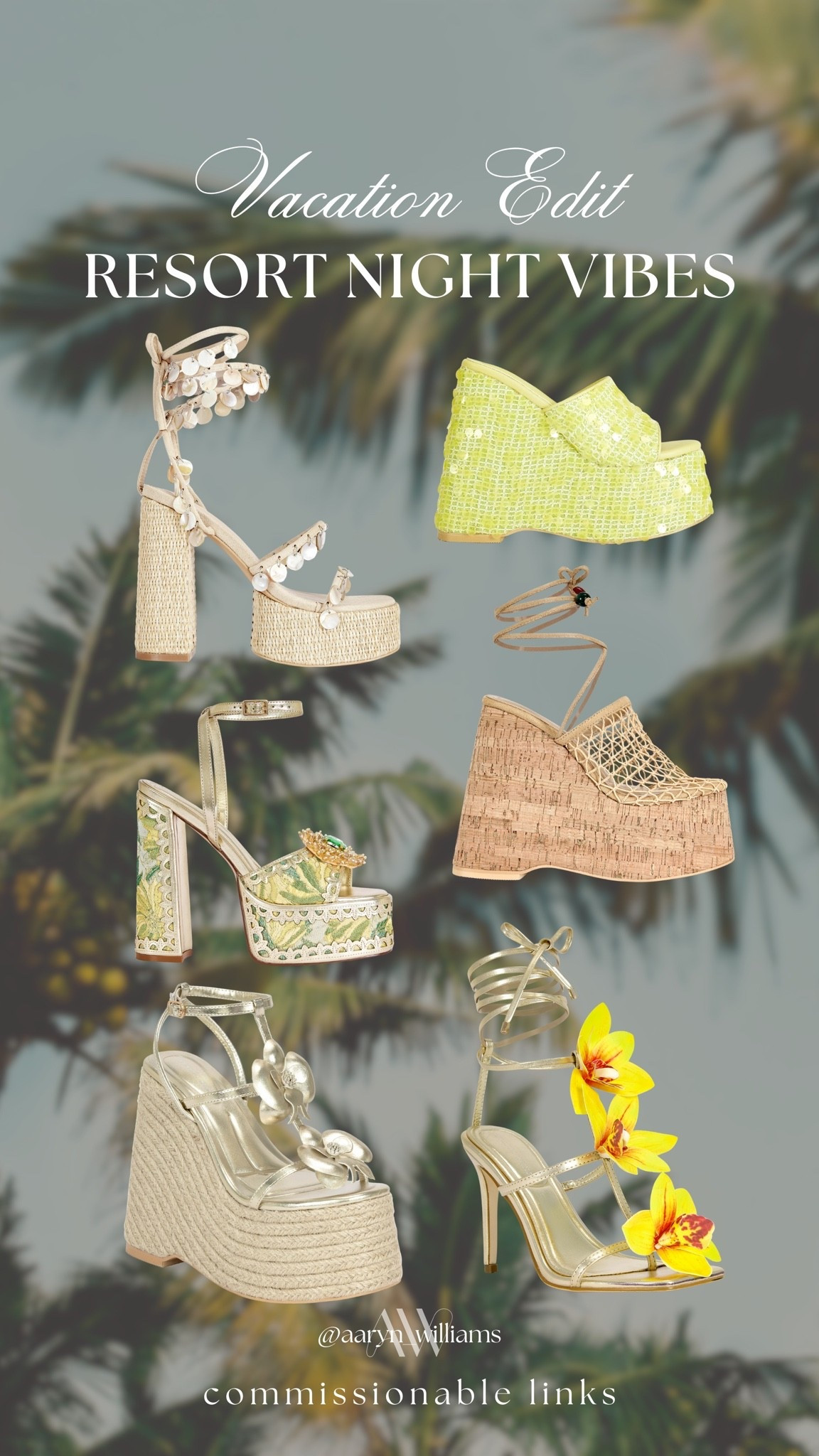 Vacation shoes that deserve their own trip 🌴✨ Azalea Wang always understands the assignment when it comes to statement heels, wedges, and resort night glam. Which pair are you packing first? 👠💛 #ltkshoecrush #vacationstyle #summerheels #azaleawang #resortwear